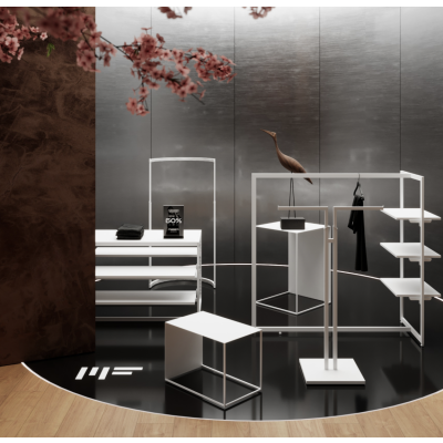 Hvitt T-stativ 450x450 justerbart i høyden